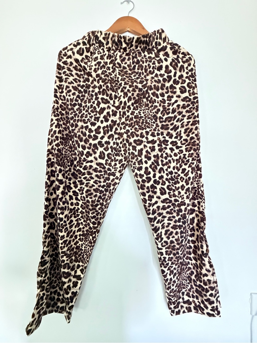 SHEIN Beige and Black Leopard Print Straight Leg Pants - Picture 2 of 3